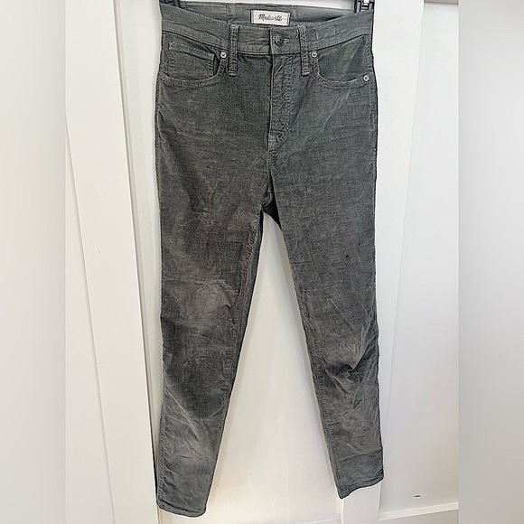 Madewell Gray soft midrise skinny jeans corduroy pants size 2 - Picture 1 of 8